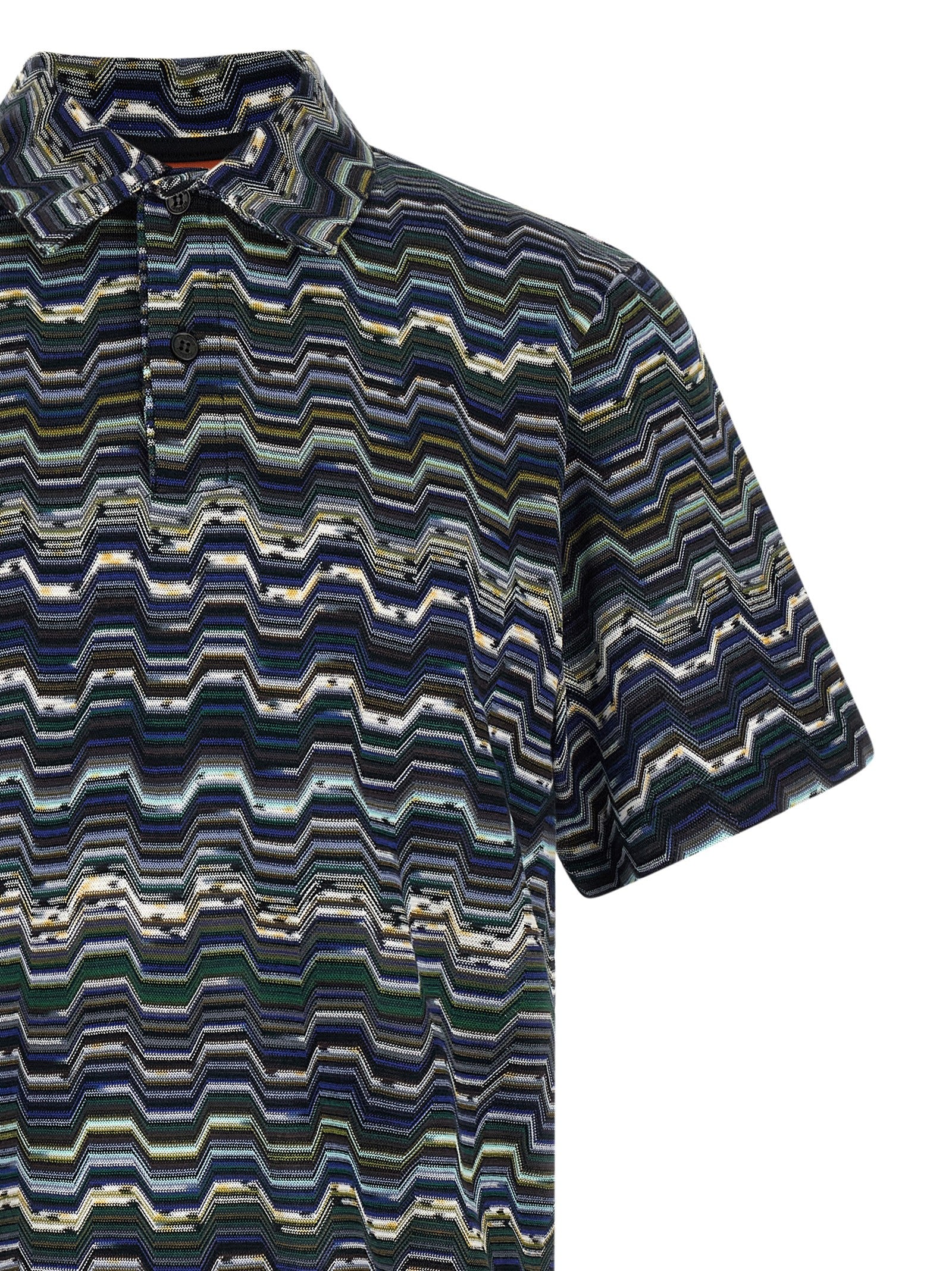 Blaues Baumwoll-Polohemd