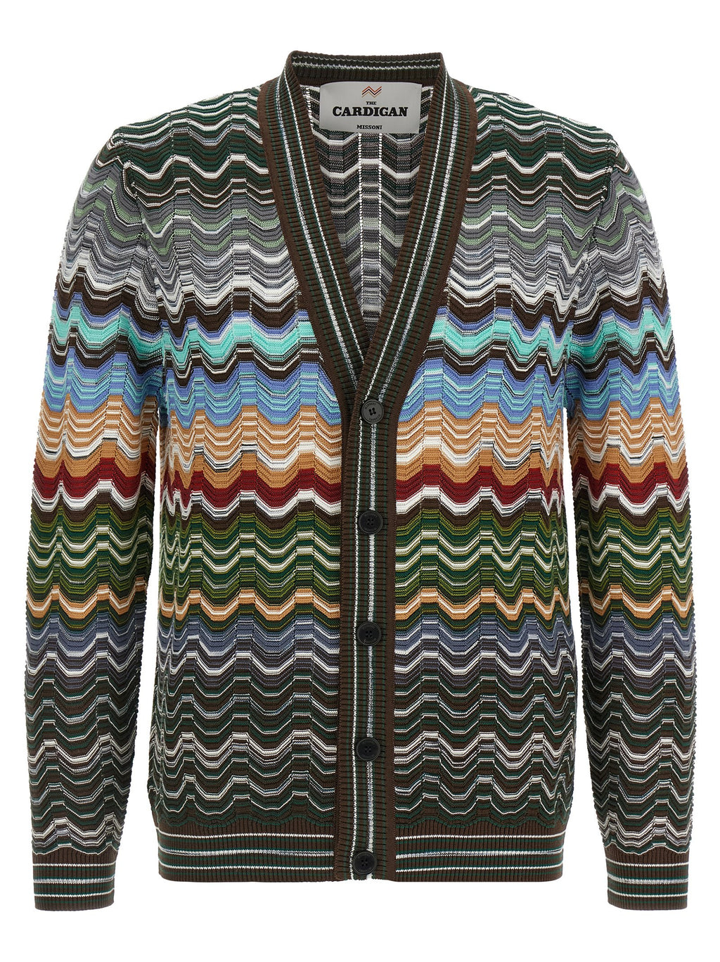 Mehrfarbige Baumwollstrickjacke