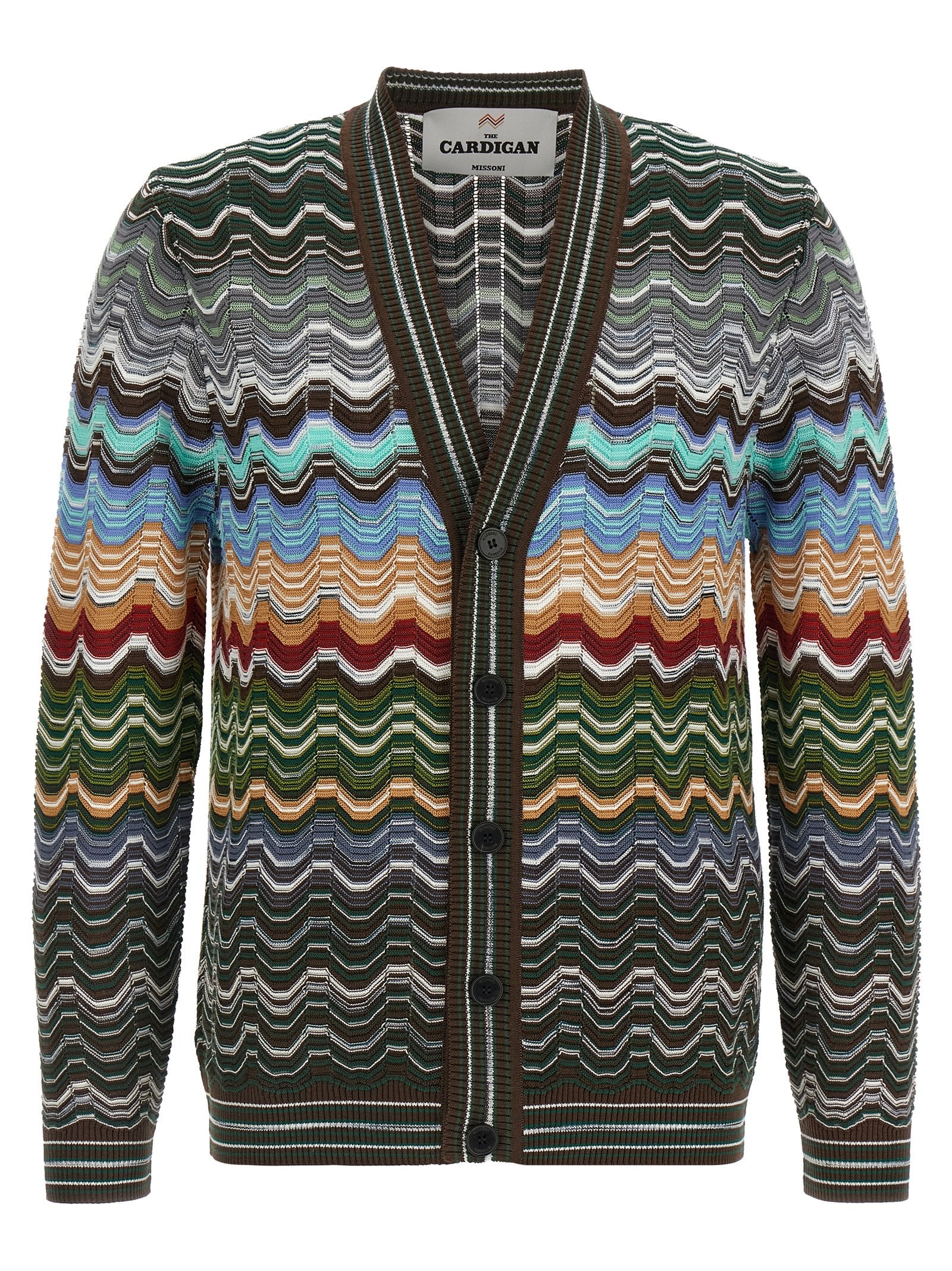 Mehrfarbige Baumwollstrickjacke