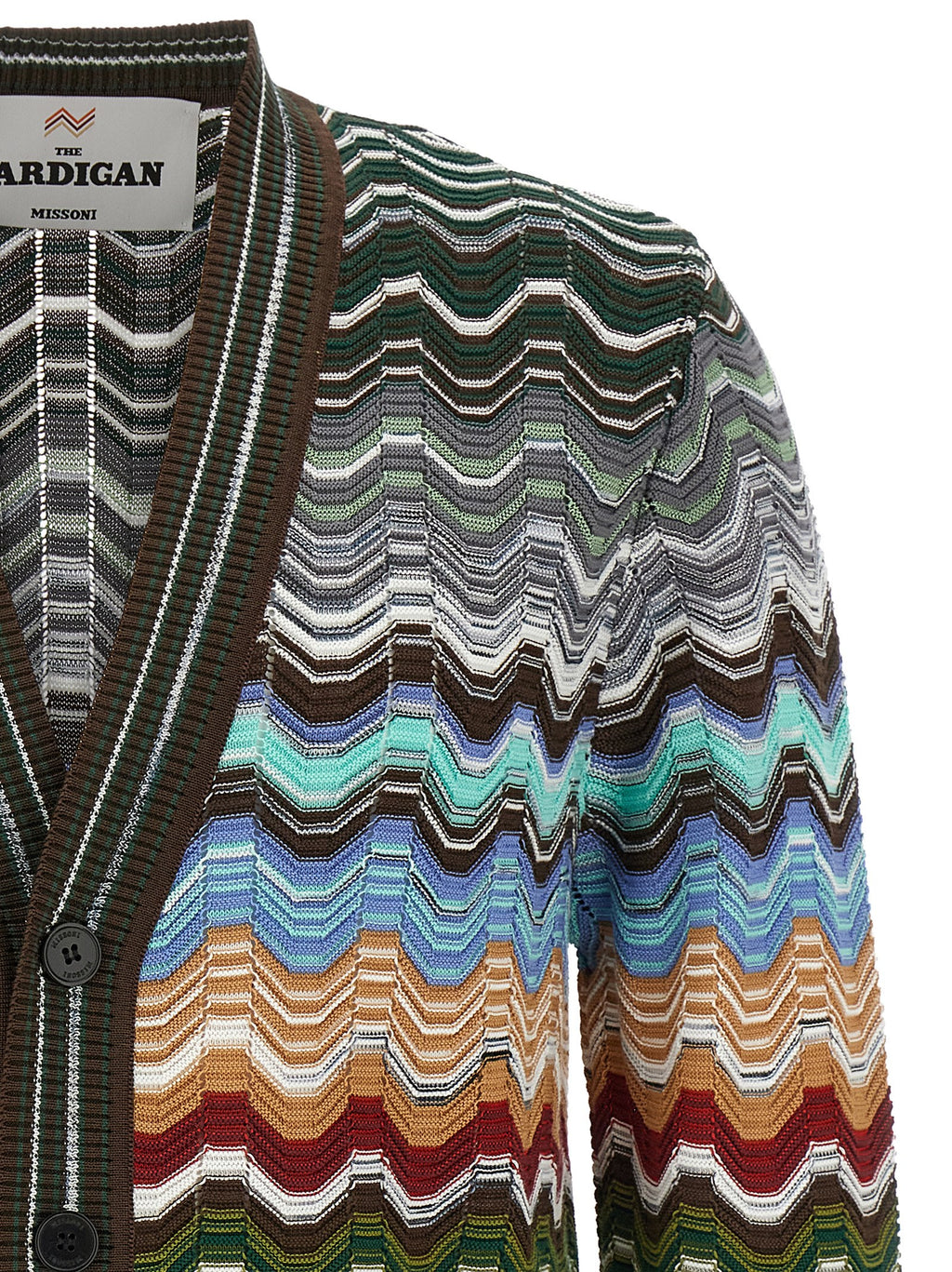 Mehrfarbige Baumwollstrickjacke