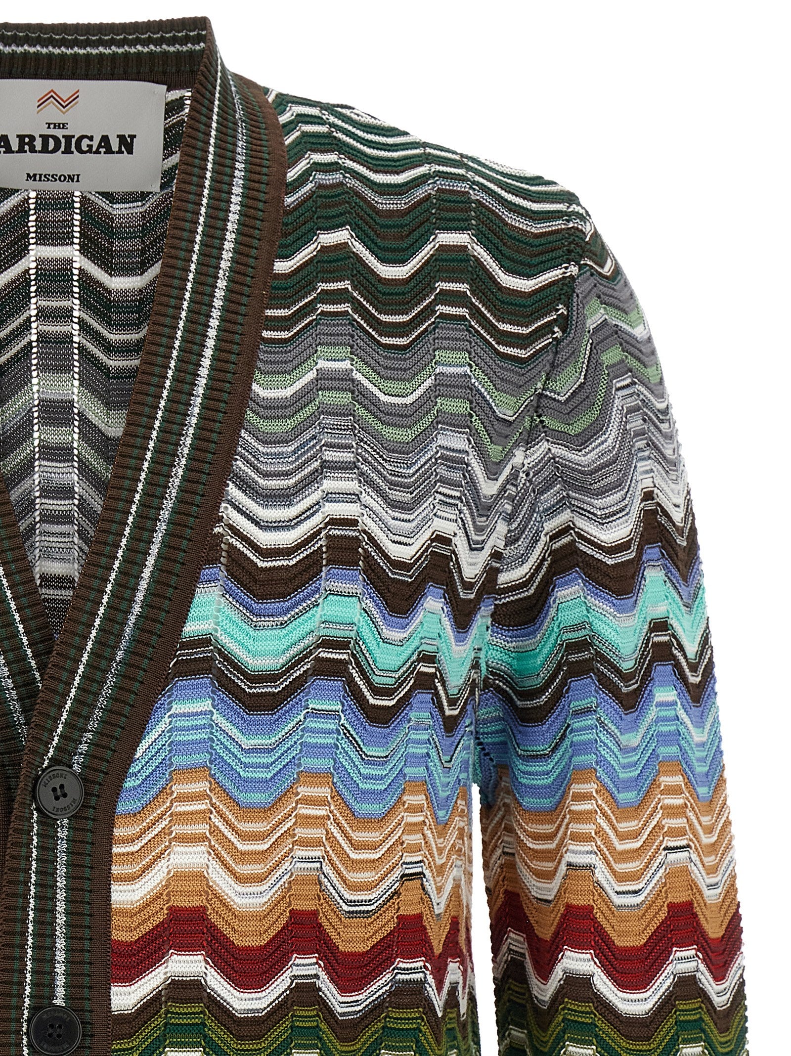 Mehrfarbige Baumwollstrickjacke