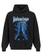Schwarzer Baumwoll-Sweatshirt
