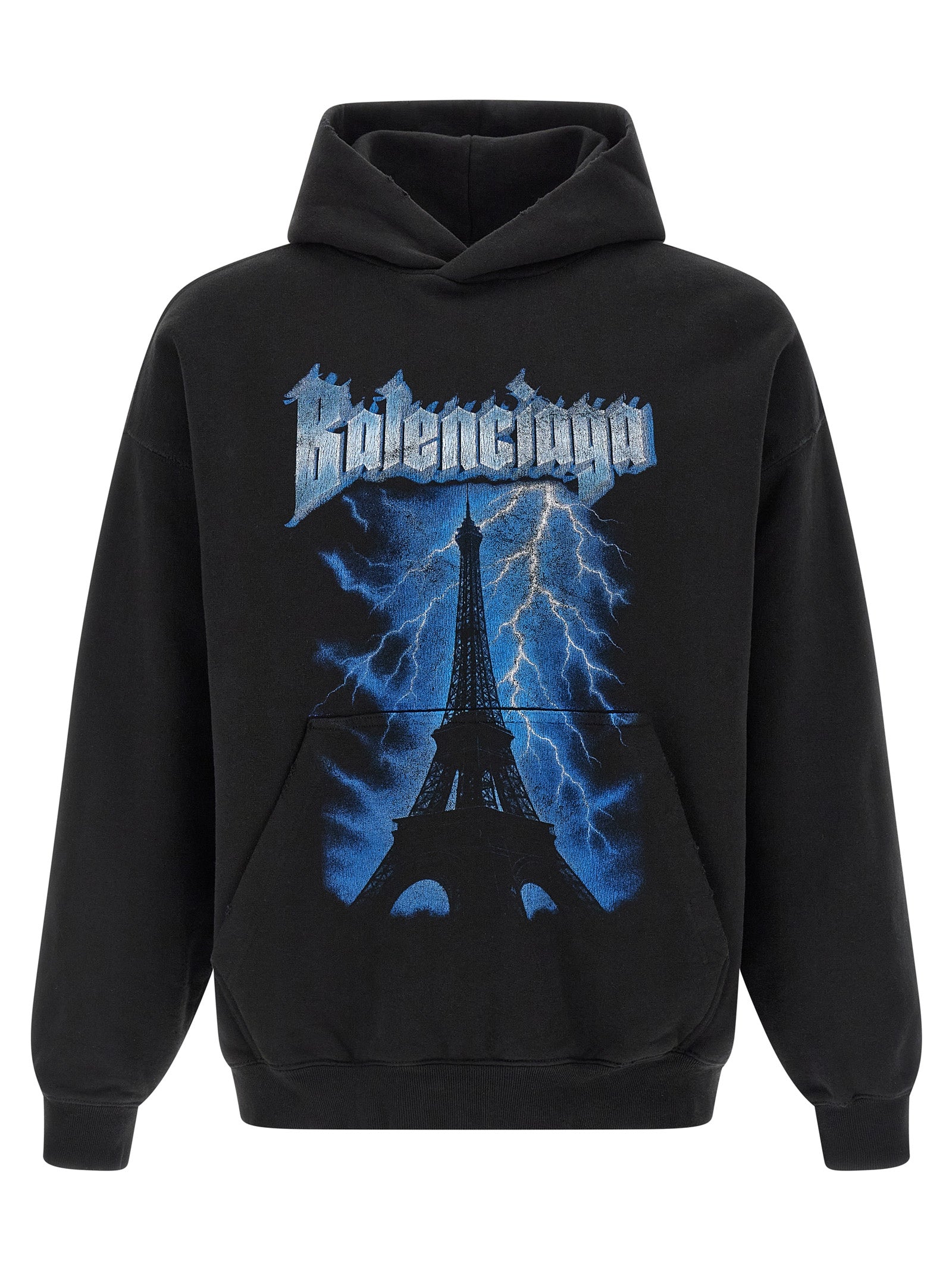 Schwarzer Baumwoll-Sweatshirt