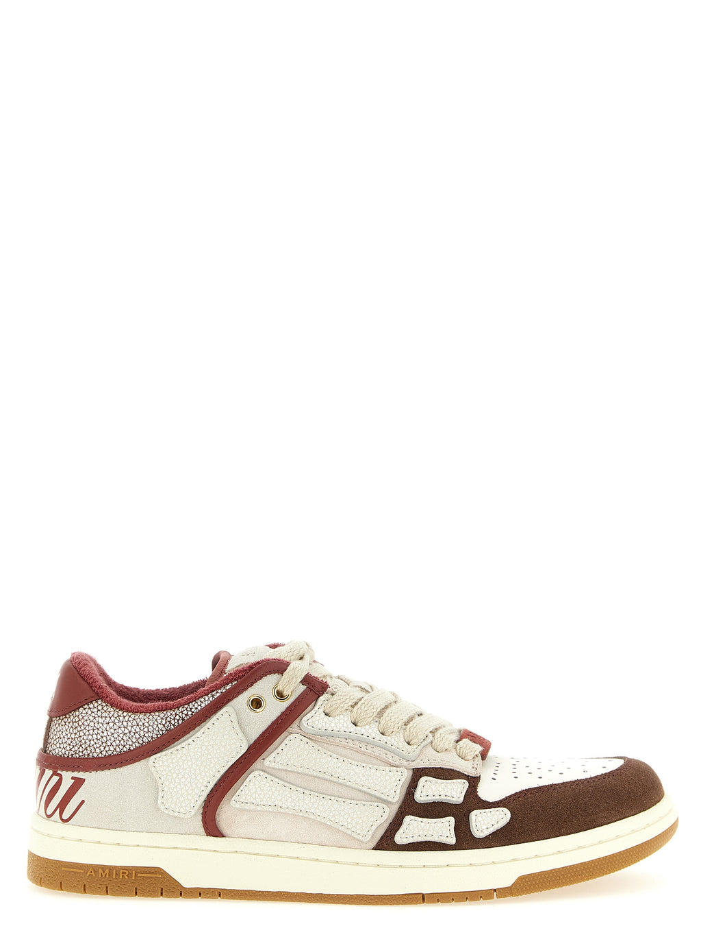 Mehrfarbige Sneaker mit Skelett-Applikation