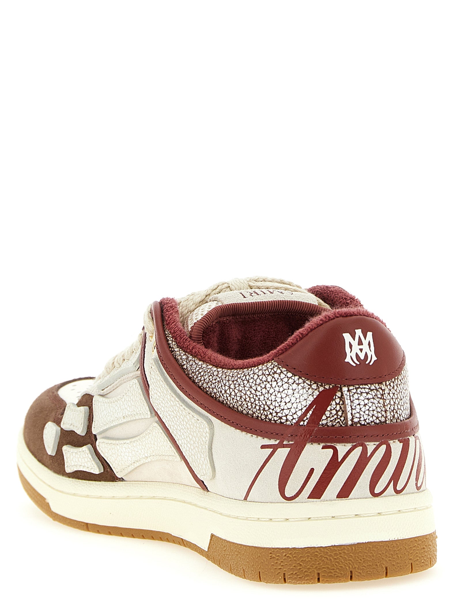 Mehrfarbige Sneaker mit Skelett-Applikation