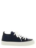 Blaue Low-Top-Sneaker aus Baumwolle