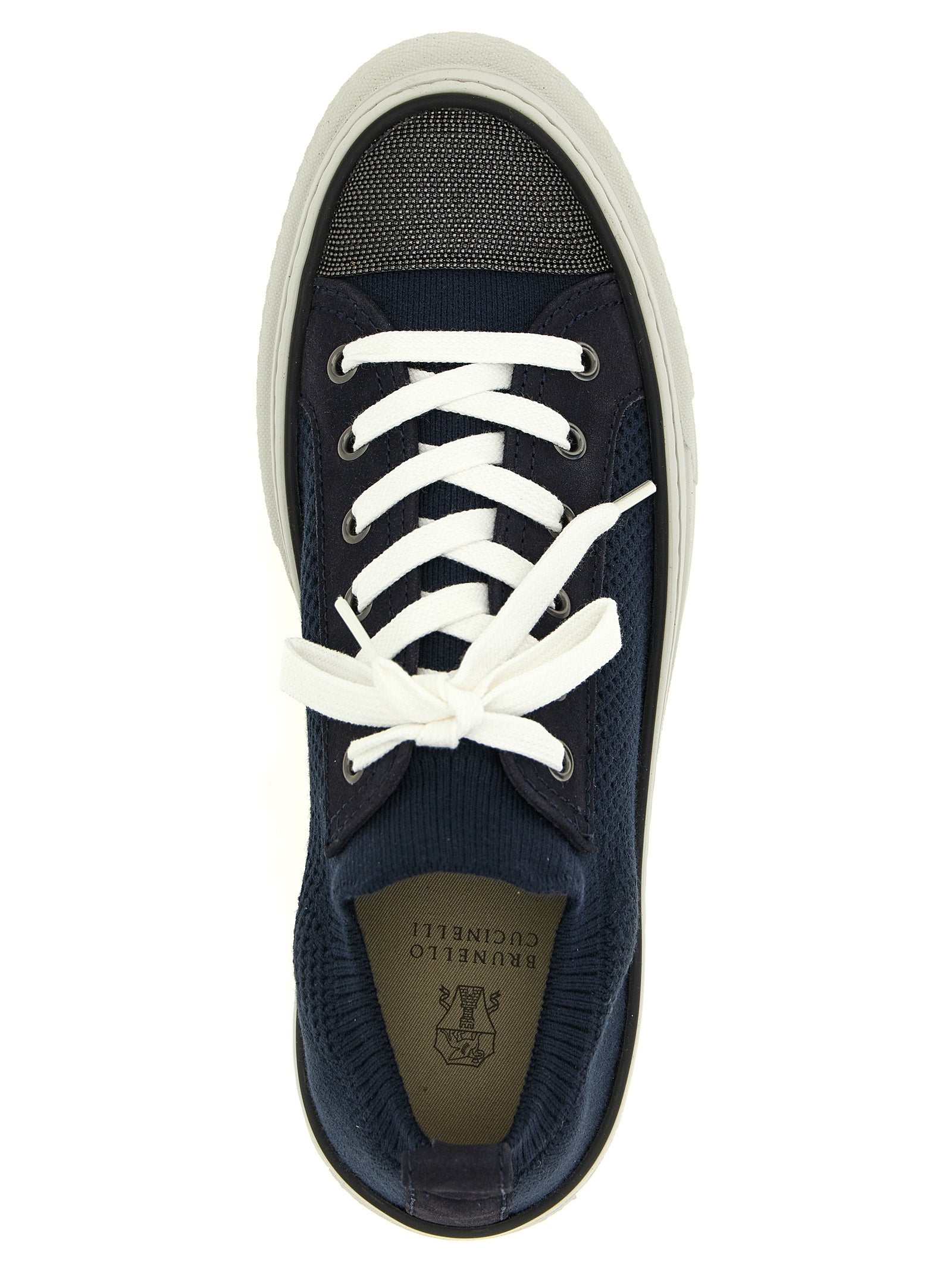 Blaue Low-Top-Sneaker aus Baumwolle