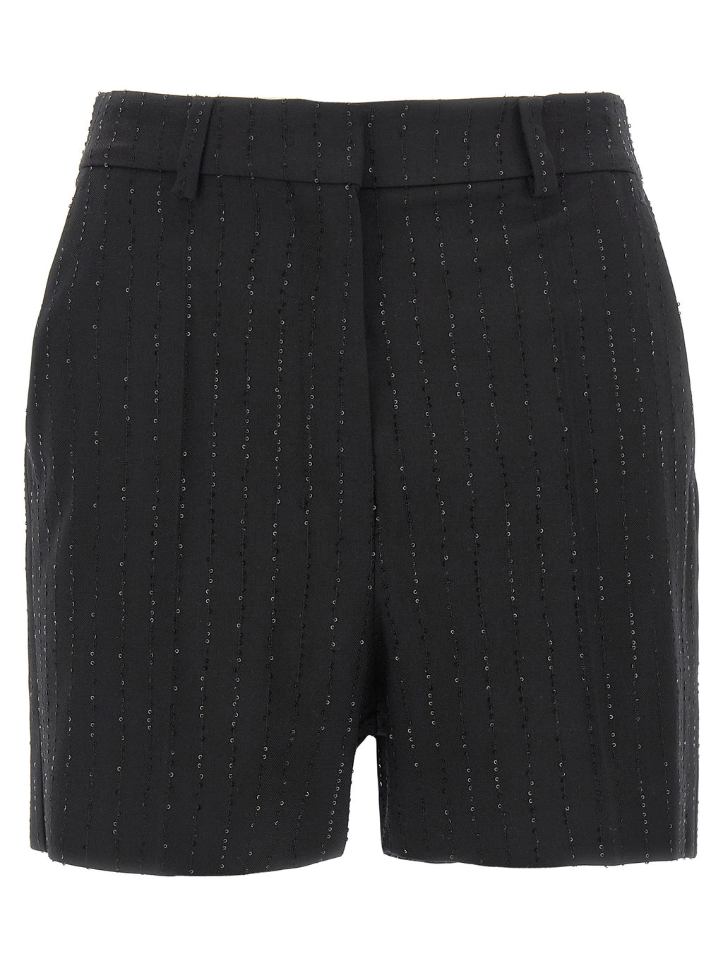 Schwarze Bermuda-Shorts aus reiner Schurwolle