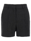 Schwarze Bermuda-Shorts aus reiner Schurwolle