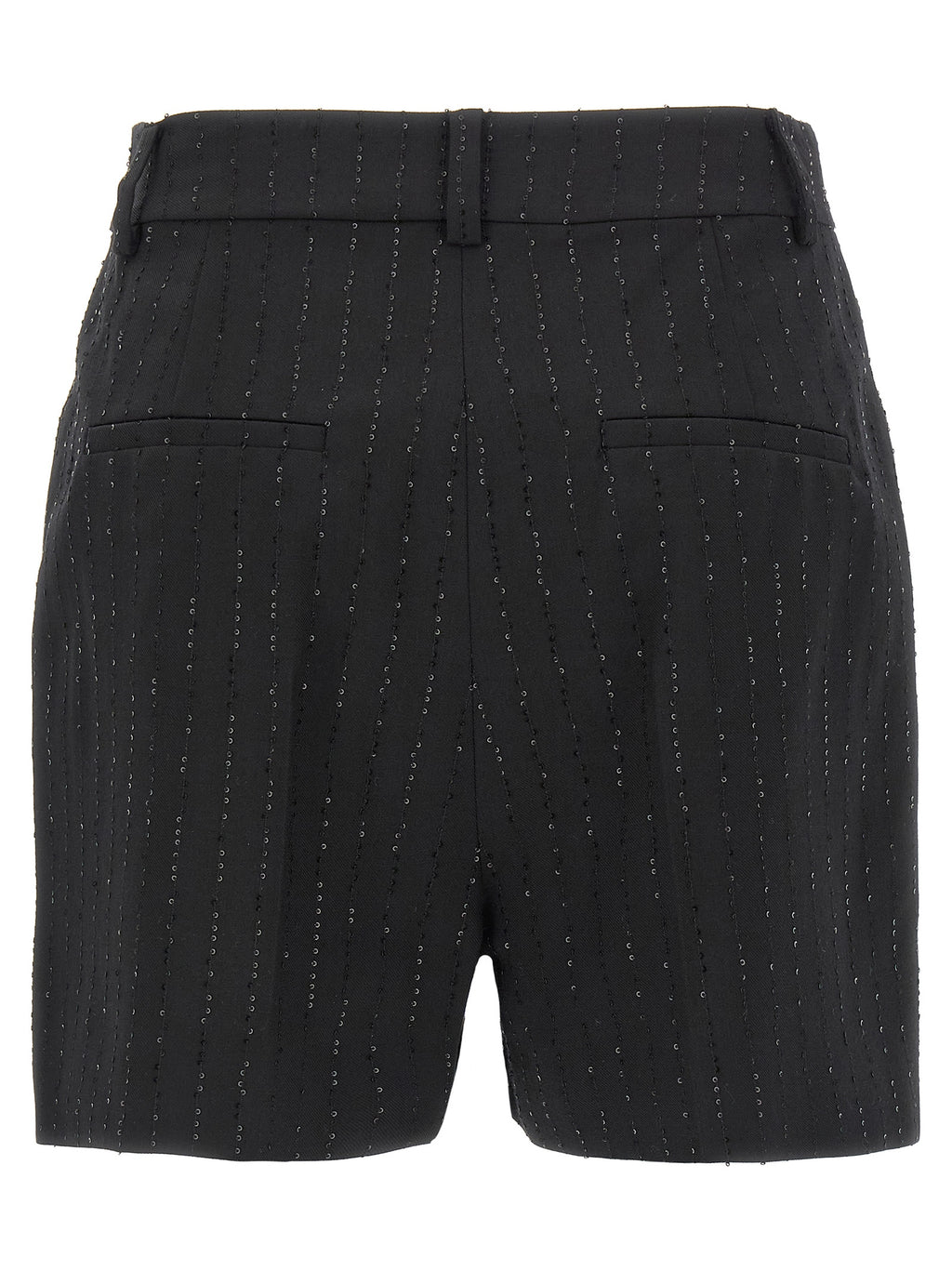 Schwarze Bermuda-Shorts aus reiner Schurwolle