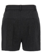 Schwarze Bermuda-Shorts aus reiner Schurwolle