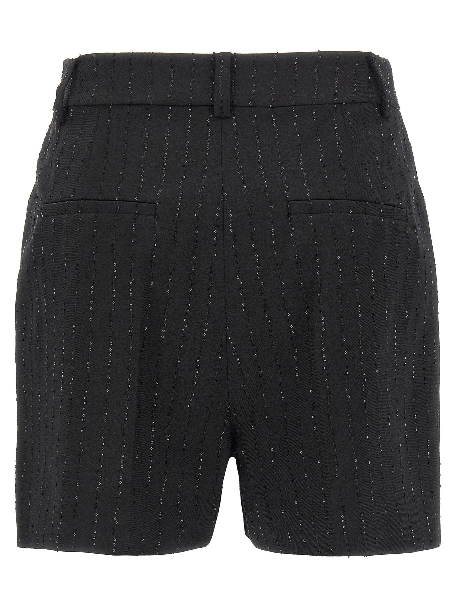 Schwarze Bermuda-Shorts aus reiner Schurwolle