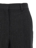 Schwarze Bermuda-Shorts aus reiner Schurwolle
