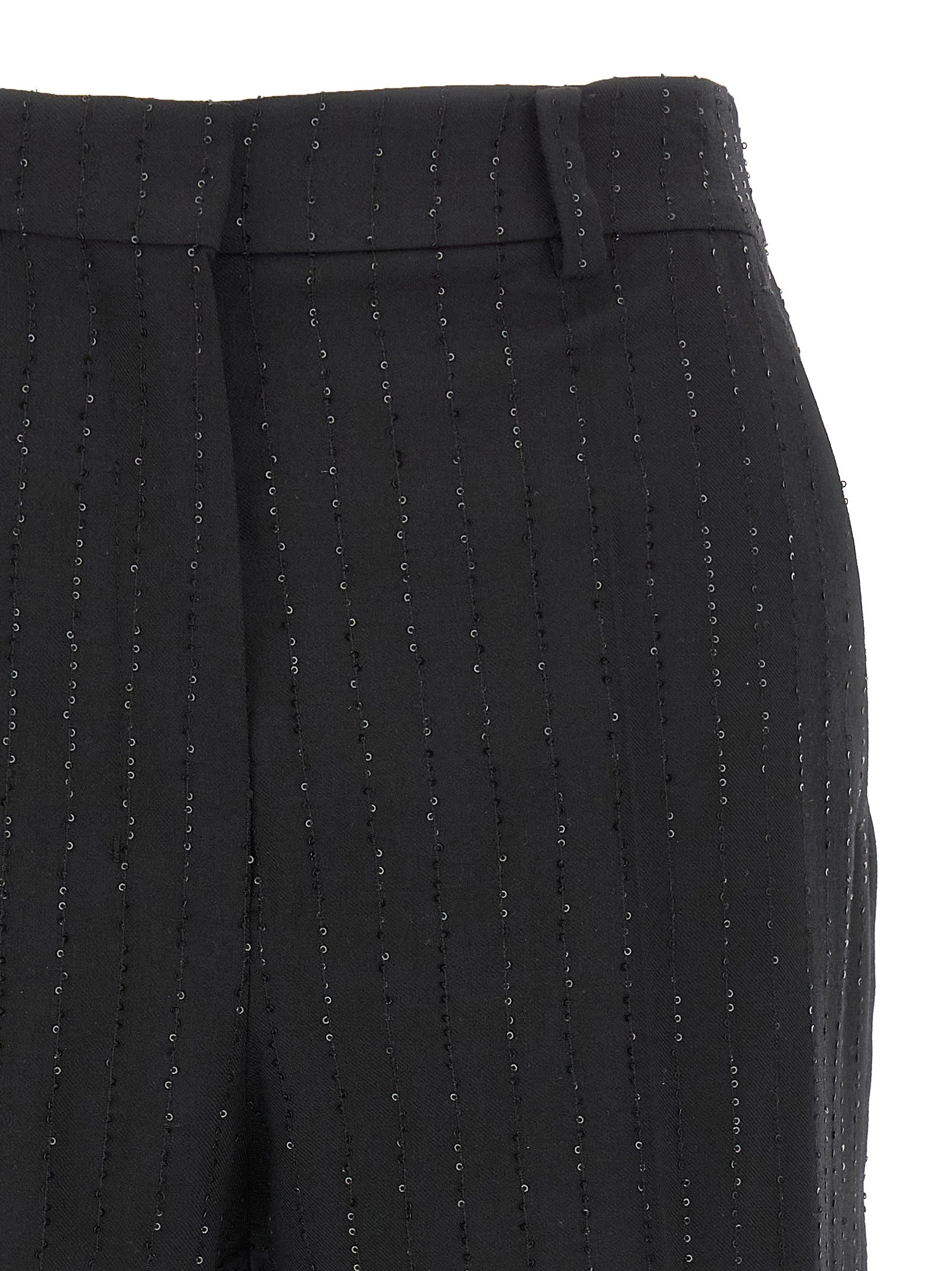 Schwarze Bermuda-Shorts aus reiner Schurwolle