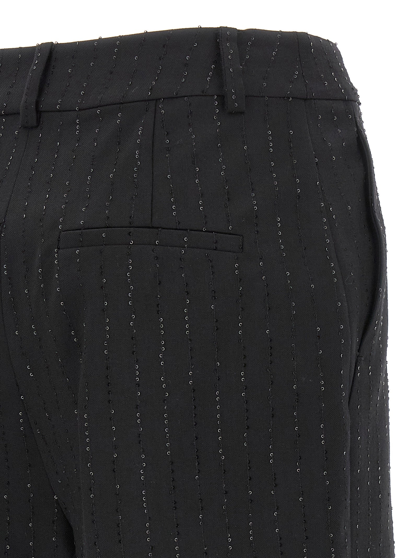 Schwarze Bermuda-Shorts aus reiner Schurwolle