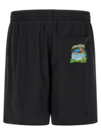 Mehrfarbige Seiden-Bermudashorts