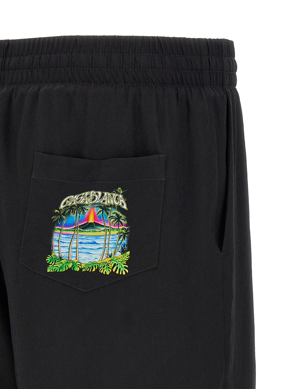 Mehrfarbige Seiden-Bermudashorts
