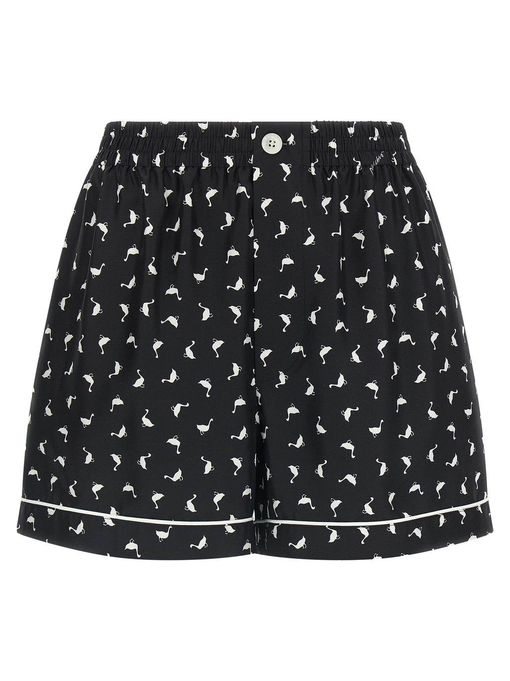 Zweifarbige Seiden-Bermudashorts