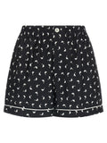 Zweifarbige Seiden-Bermudashorts