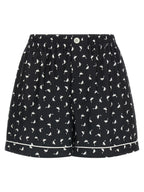 Zweifarbige Seiden-Bermudashorts