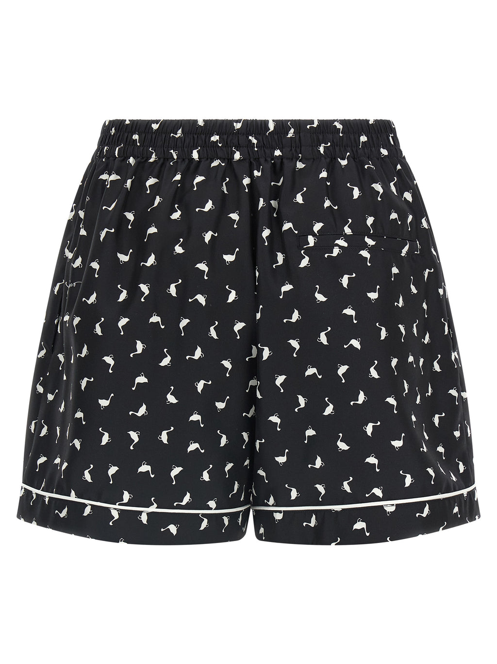 Zweifarbige Seiden-Bermudashorts
