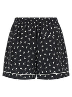 Zweifarbige Seiden-Bermudashorts