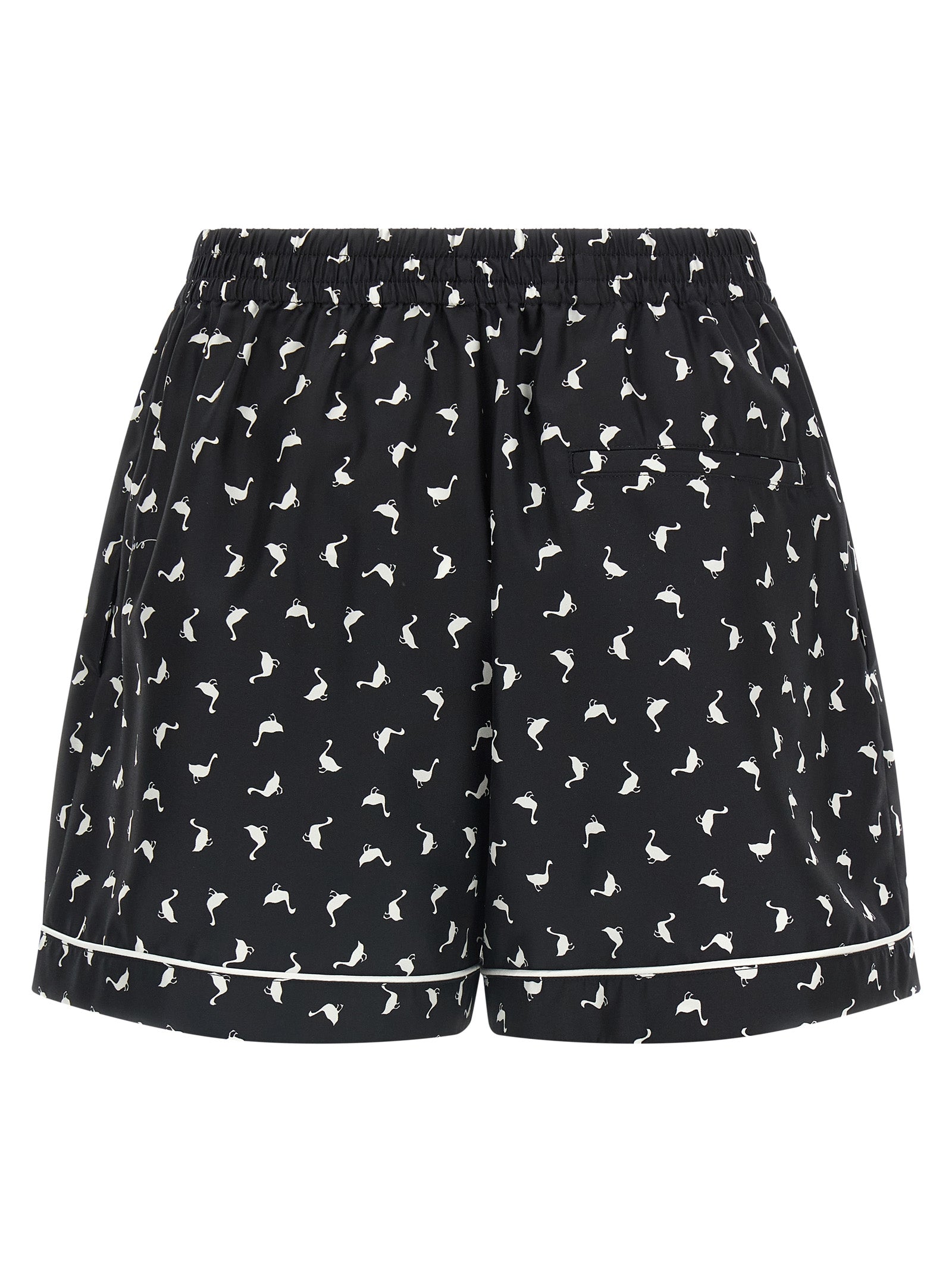 Zweifarbige Seiden-Bermudashorts