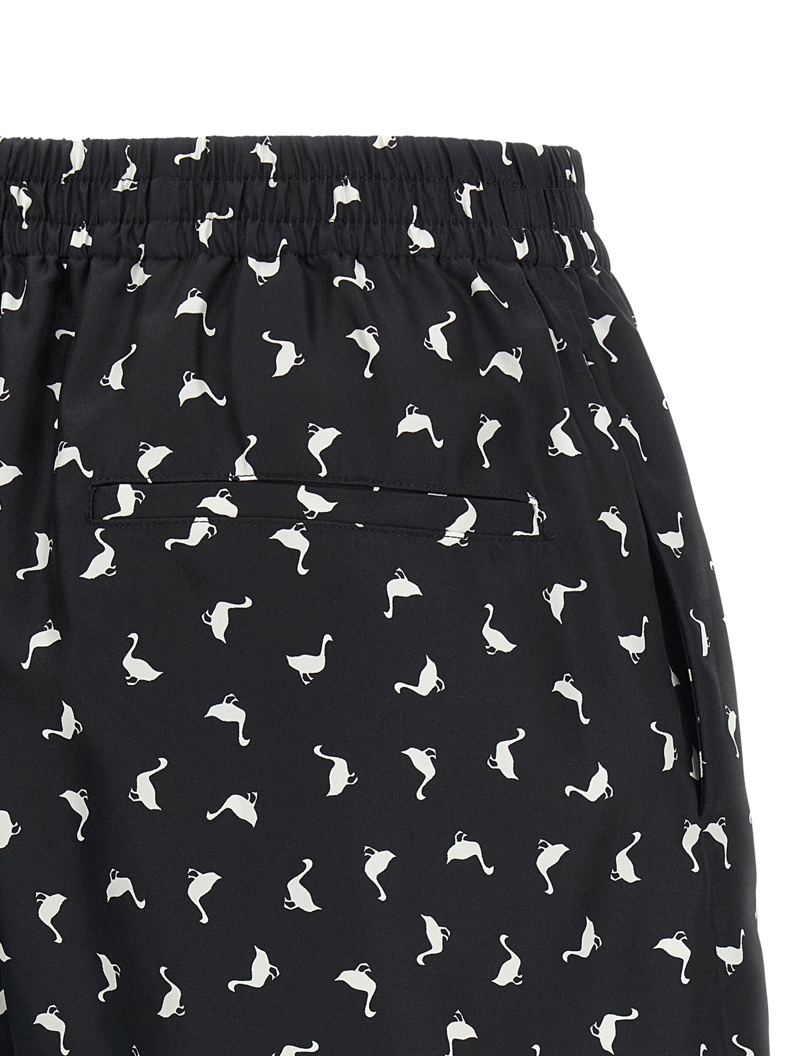 Zweifarbige Seiden-Bermudashorts