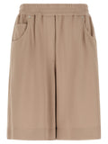 Braune Baumwoll-Bermudashorts