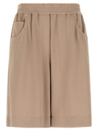 Braune Baumwoll-Bermudashorts