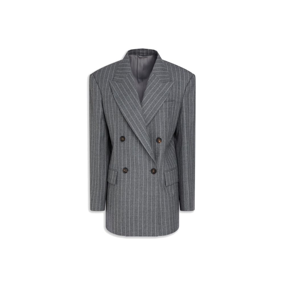 Grauer Blazer aus reiner Schurwolle