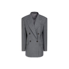 Grauer Blazer aus reiner Schurwolle