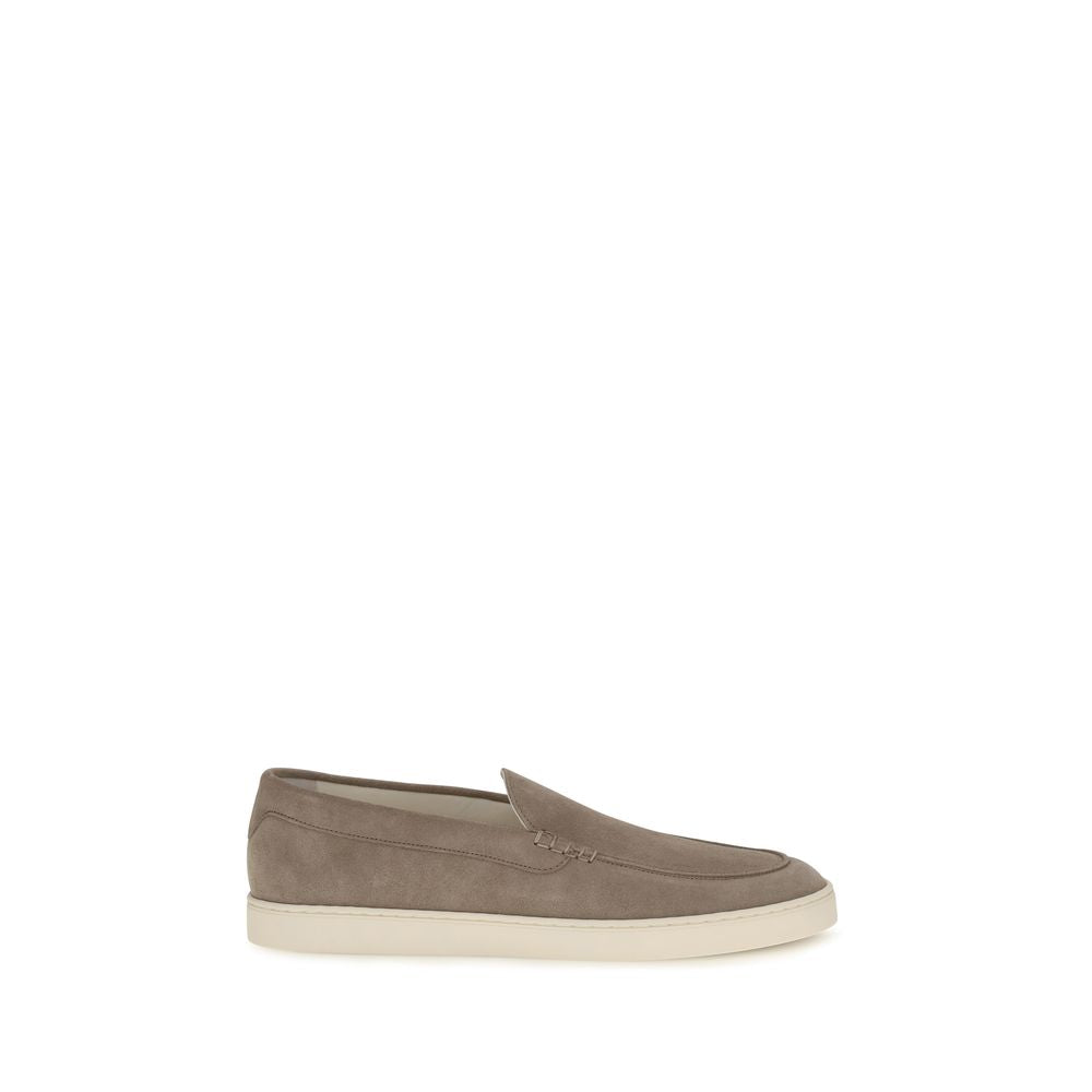 Graue Kalbsleder Bos Taurus Slipper-Loafer