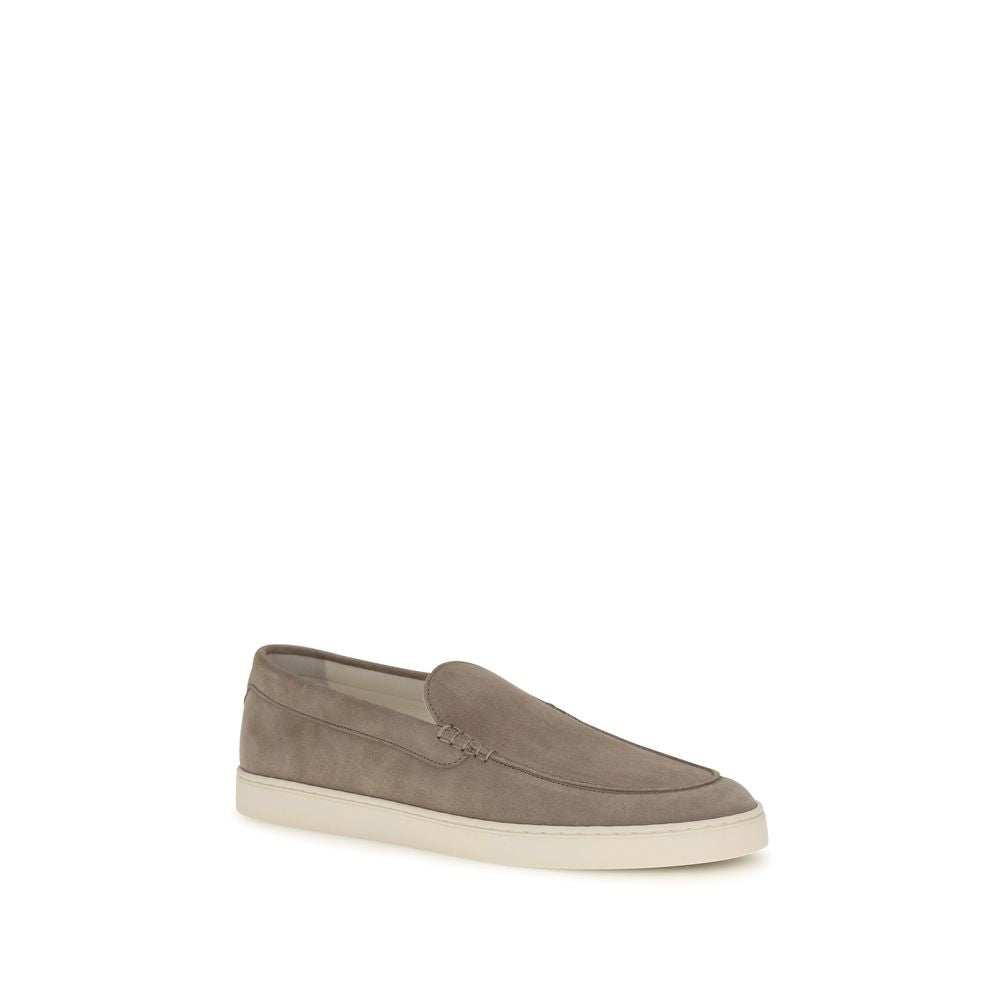 Graue Kalbsleder Bos Taurus Slipper-Loafer