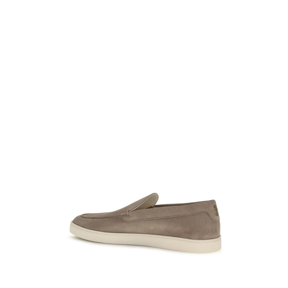 Graue Kalbsleder Bos Taurus Slipper-Loafer