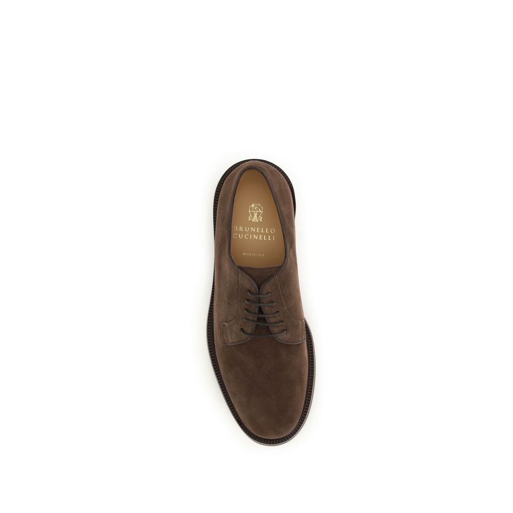 Braune Gummisohlen-Schnürschuhe