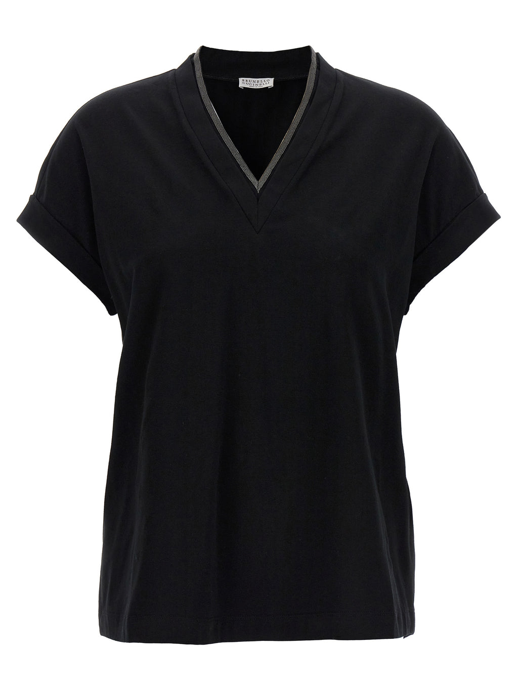 Schwarzes Baumwoll-T-Shirt