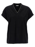 Schwarzes Baumwoll-T-Shirt