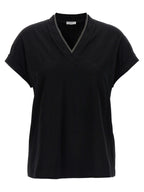 Schwarzes Baumwoll-T-Shirt