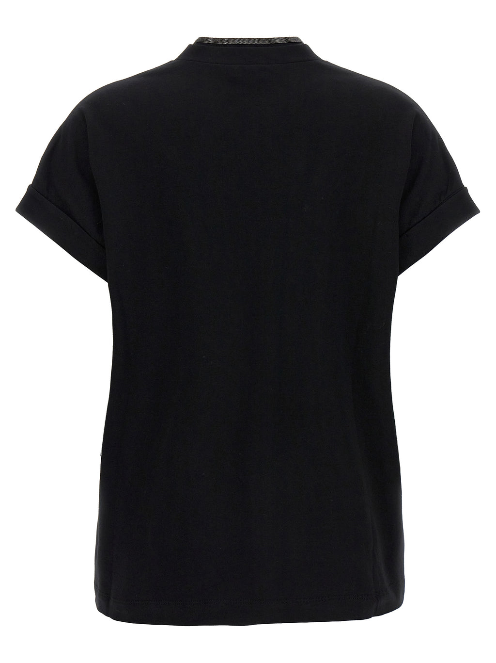 Schwarzes Baumwoll-T-Shirt