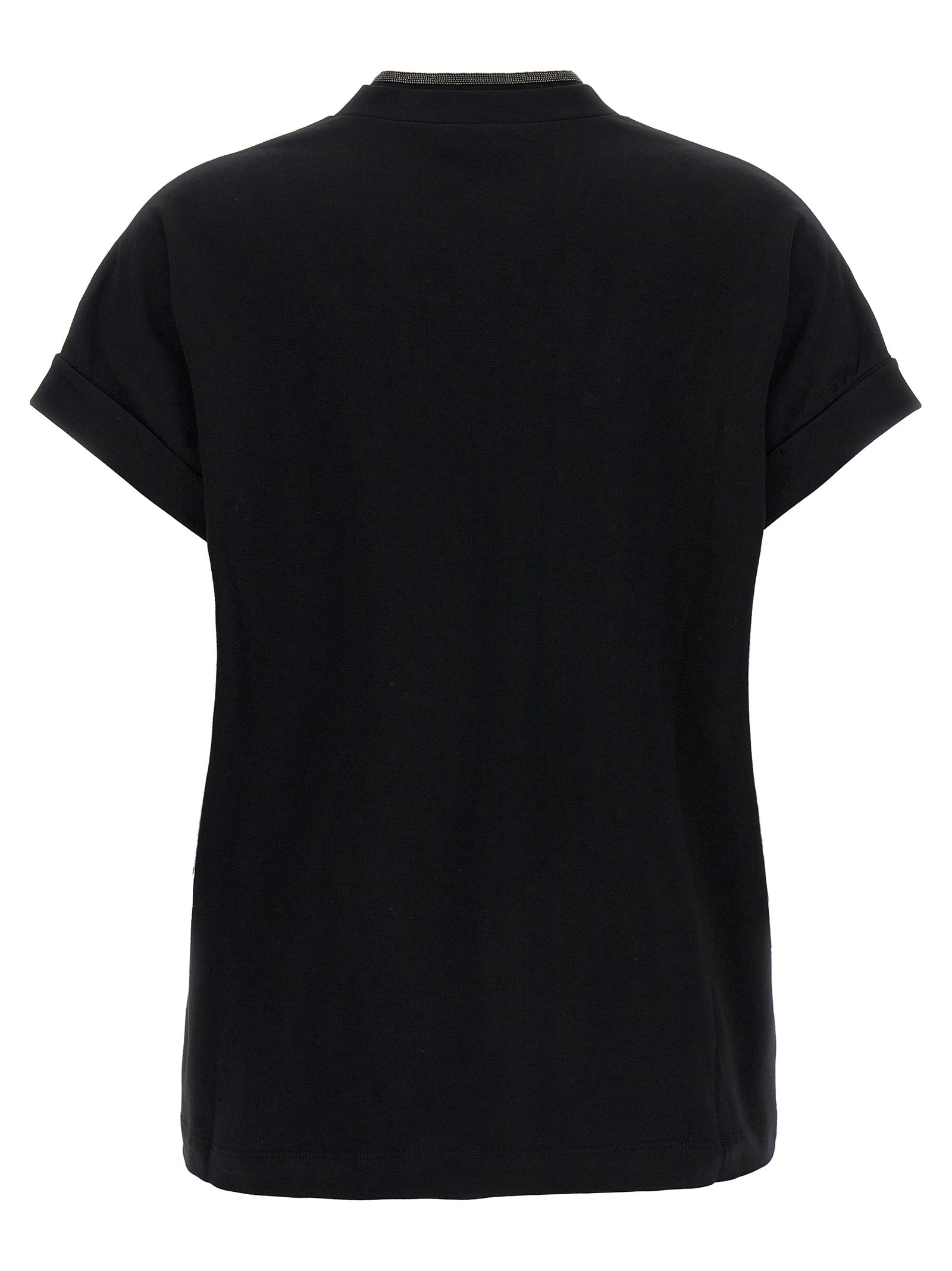 Schwarzes Baumwoll-T-Shirt
