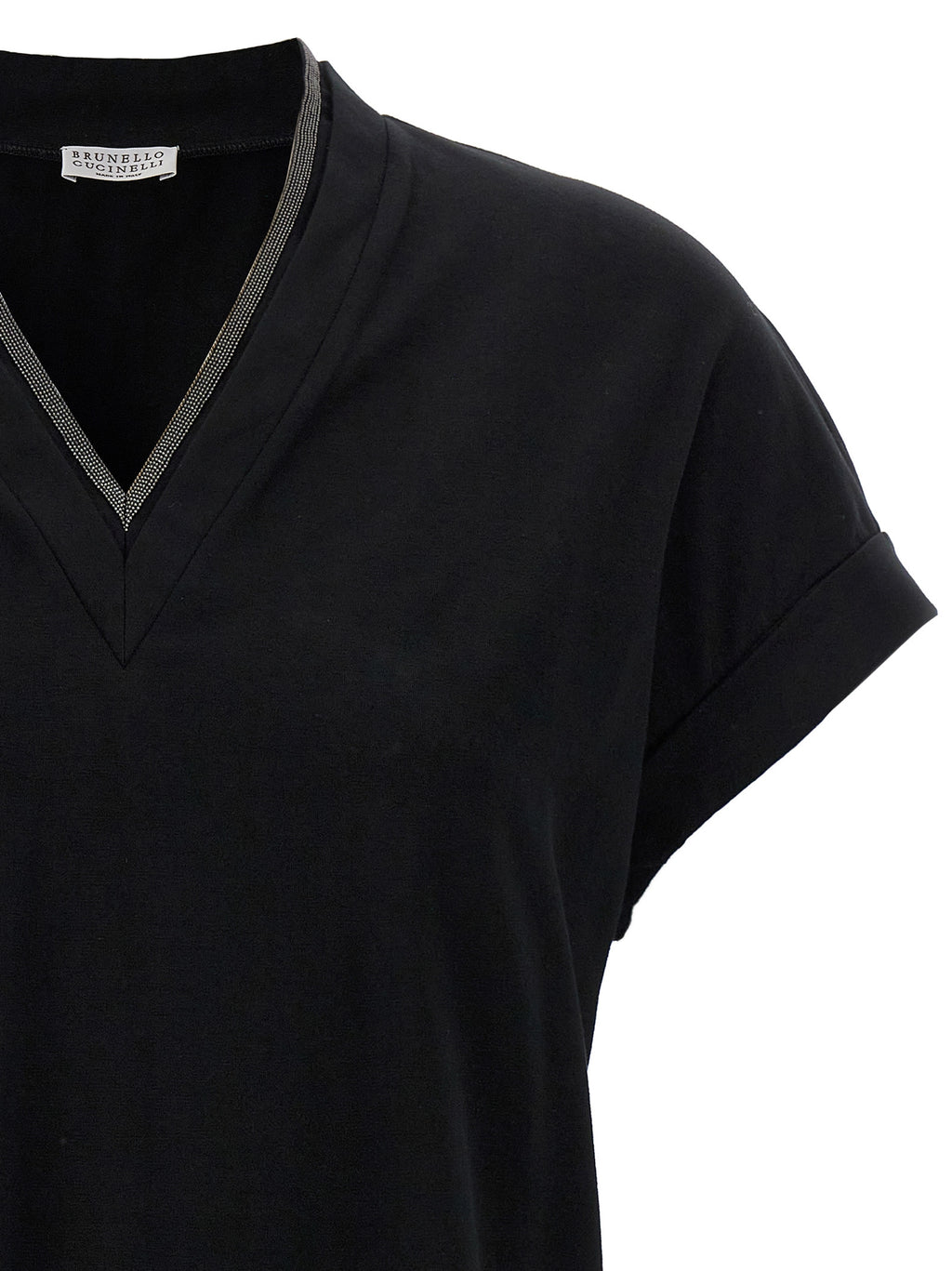 Schwarzes Baumwoll-T-Shirt
