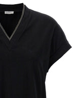 Schwarzes Baumwoll-T-Shirt