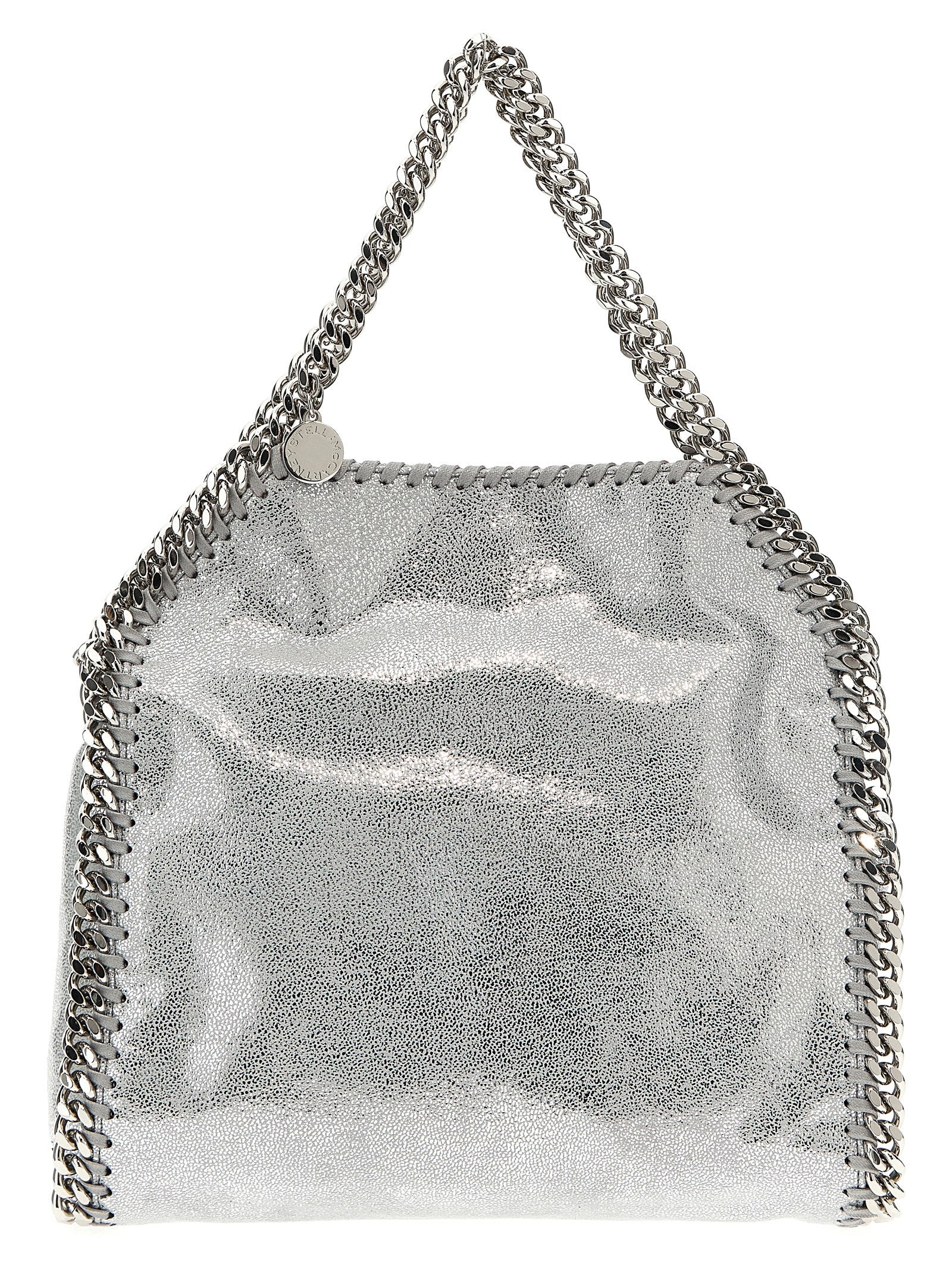 Silberne Polyester-Handtasche