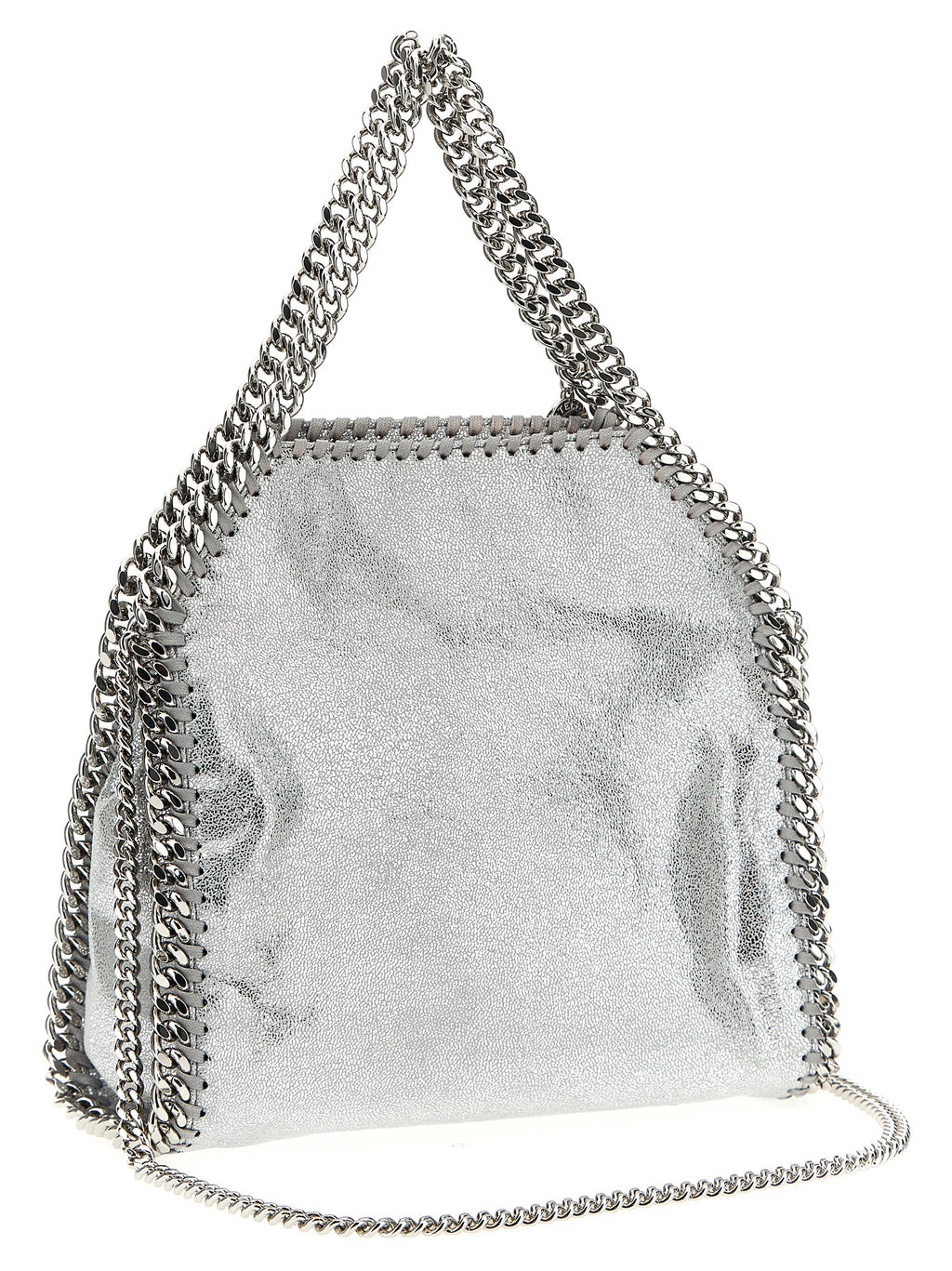 Silberne Polyester-Handtasche