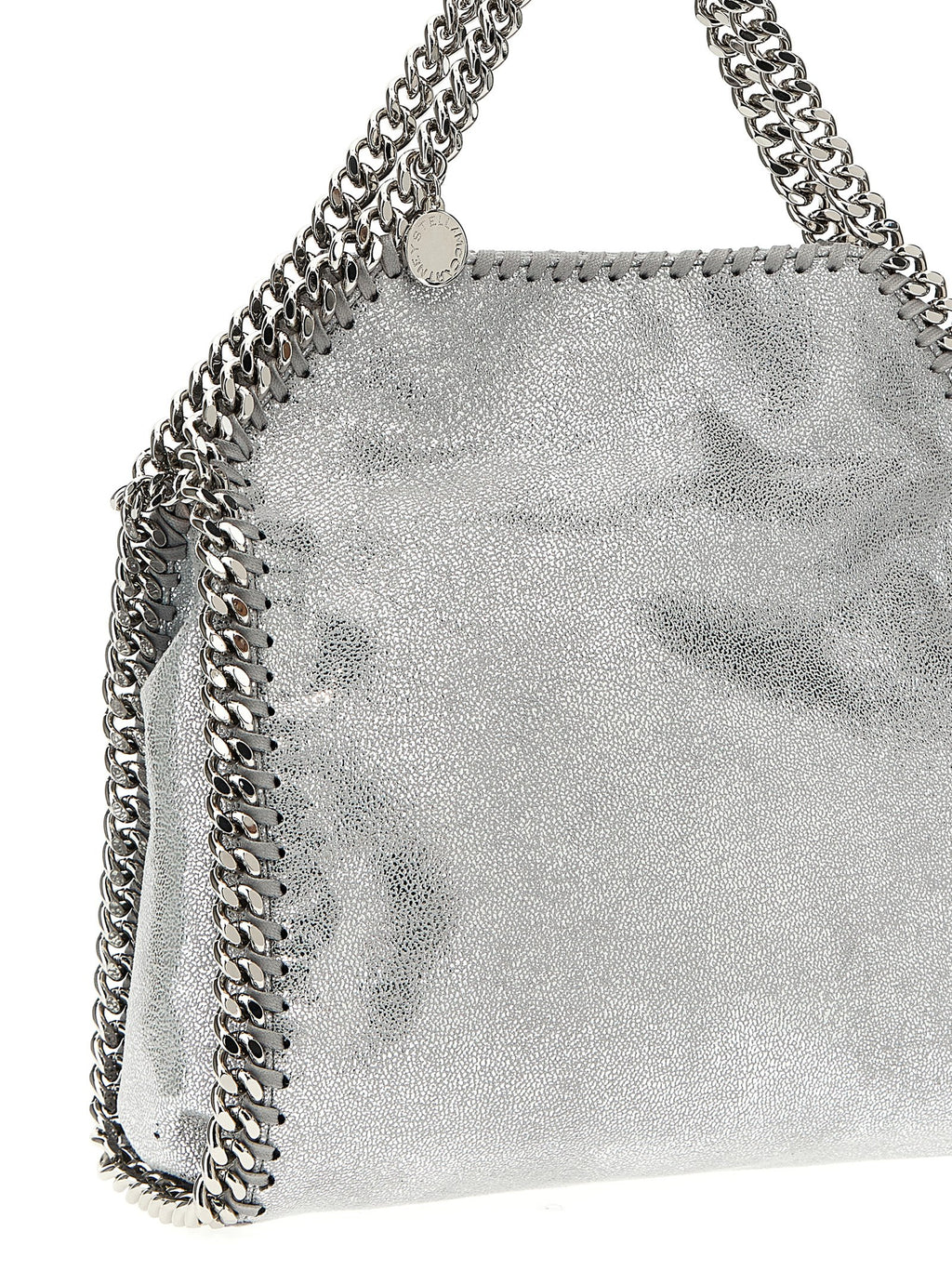 Silberne Polyester-Handtasche