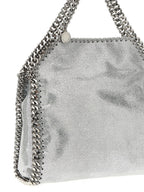 Silberne Polyester-Handtasche