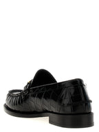 Schwarze Loafer aus Samt und Leder zum Hineinschlüpfen