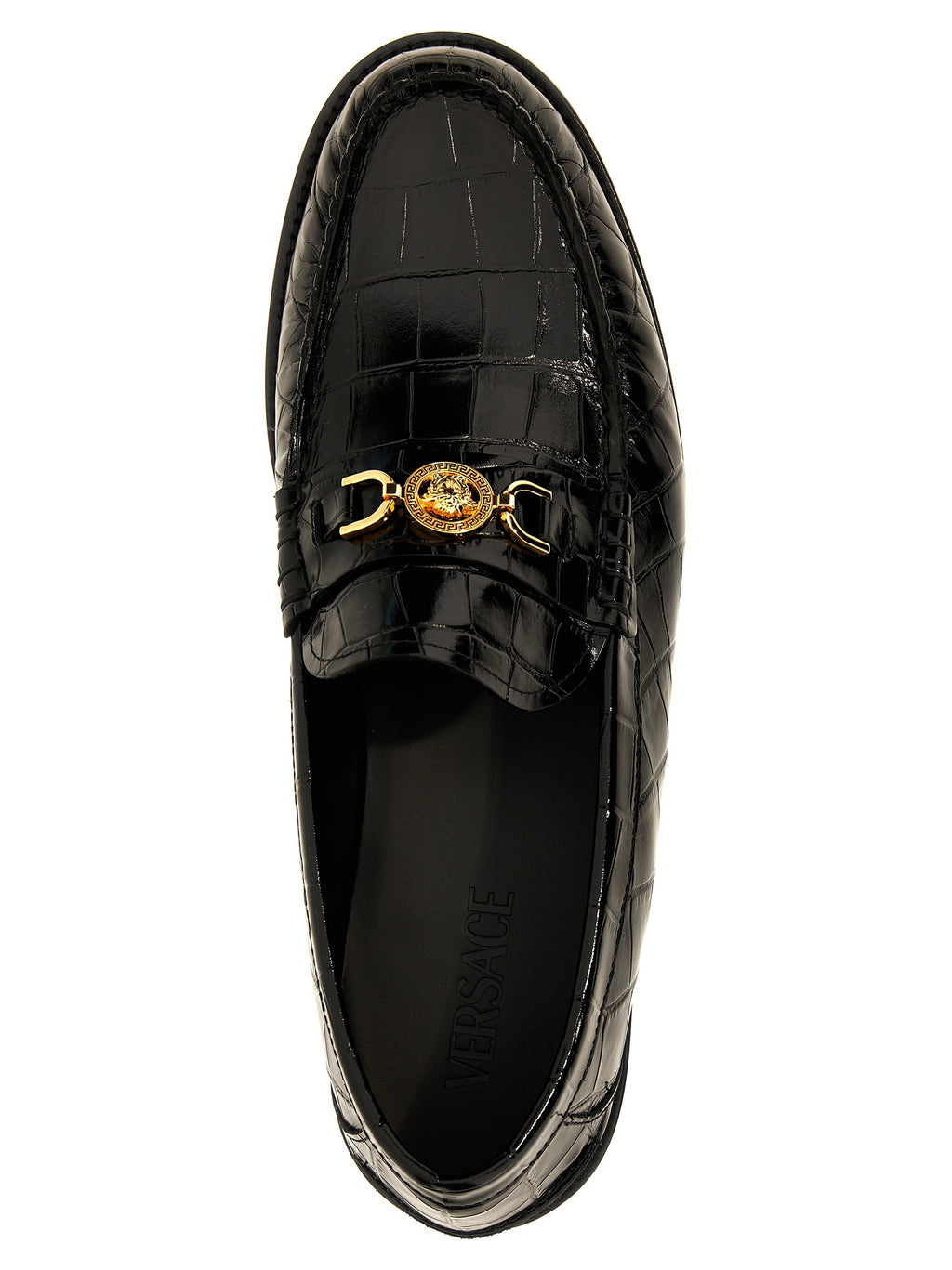 Schwarze Loafer aus Samt und Leder zum Hineinschlüpfen
