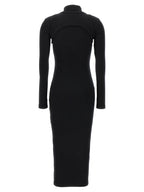 Schwarzes Baumwoll-Midikleid